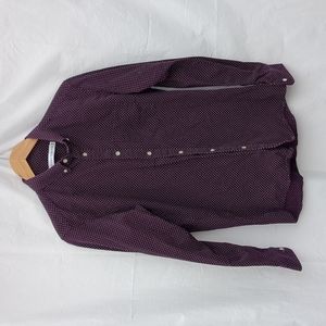 National Standards shirt purple White polka dot long sleeve button down …